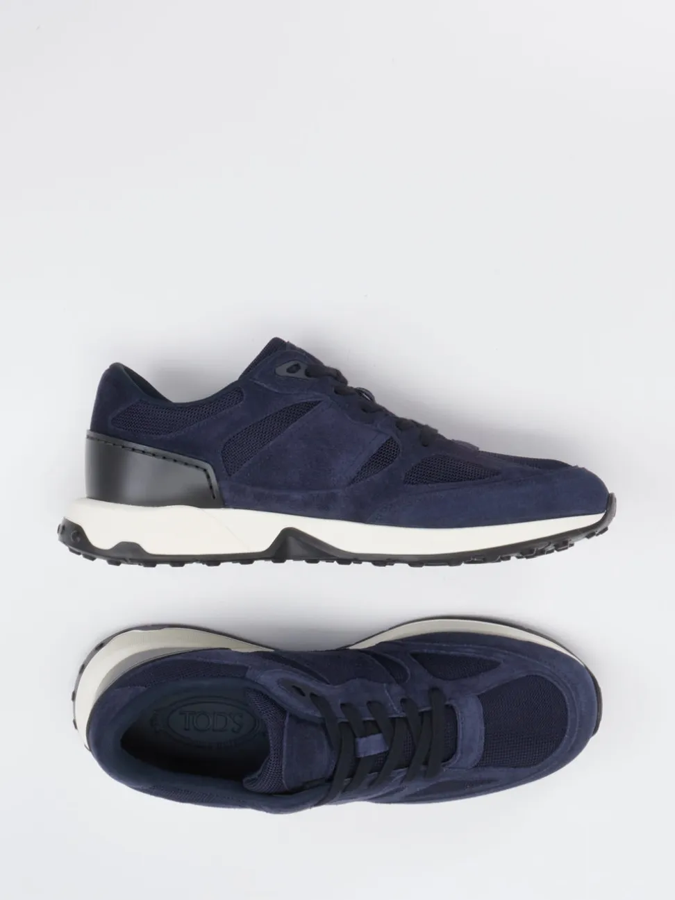 Tod's – Sneaker aus Velour und Textil Dunkelblau