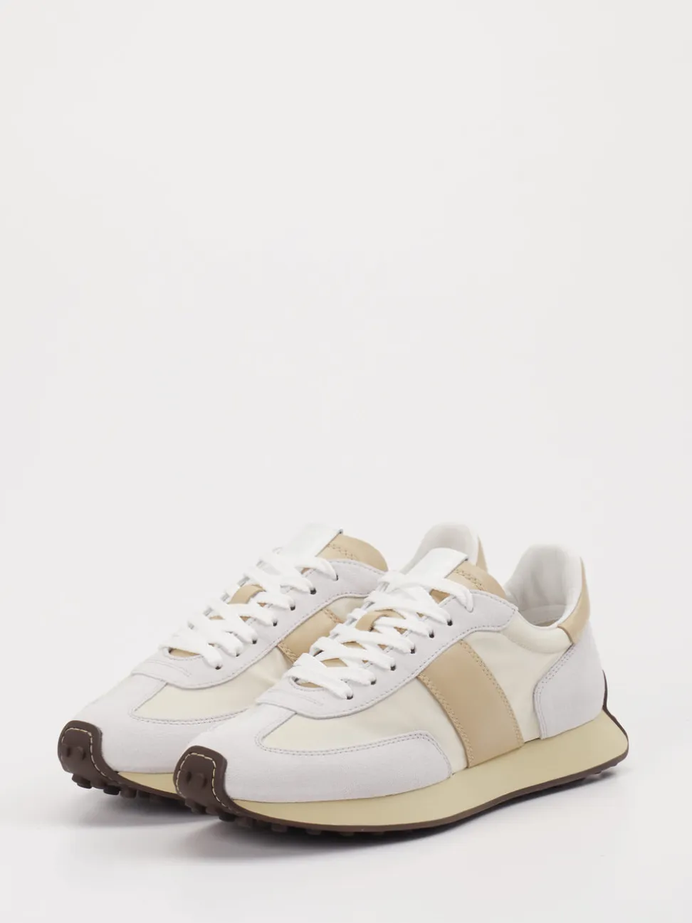 Tod's – Sneaker aus Velour und Textil Offwhite