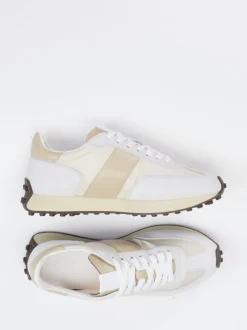 Tod's – Sneaker aus Velour und Textil Offwhite