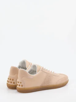 Tod's – Sneaker aus Velourleder und Glattleder Beige
