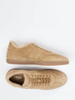 Tod's – Sneaker aus Veloursleder mit Lammfellfutter