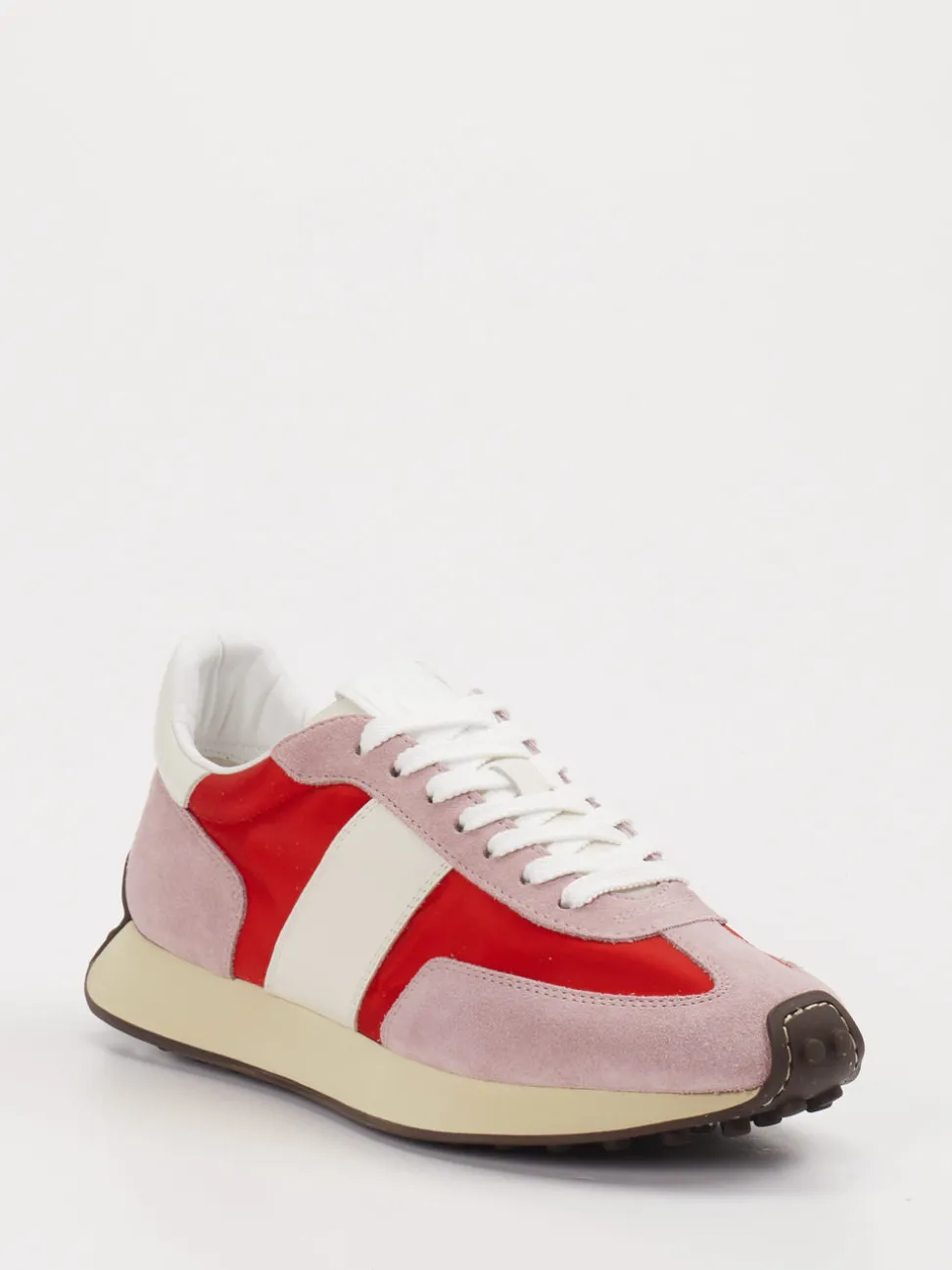 Tod's – Sneaker aus Veloursleder und Textil Rosé