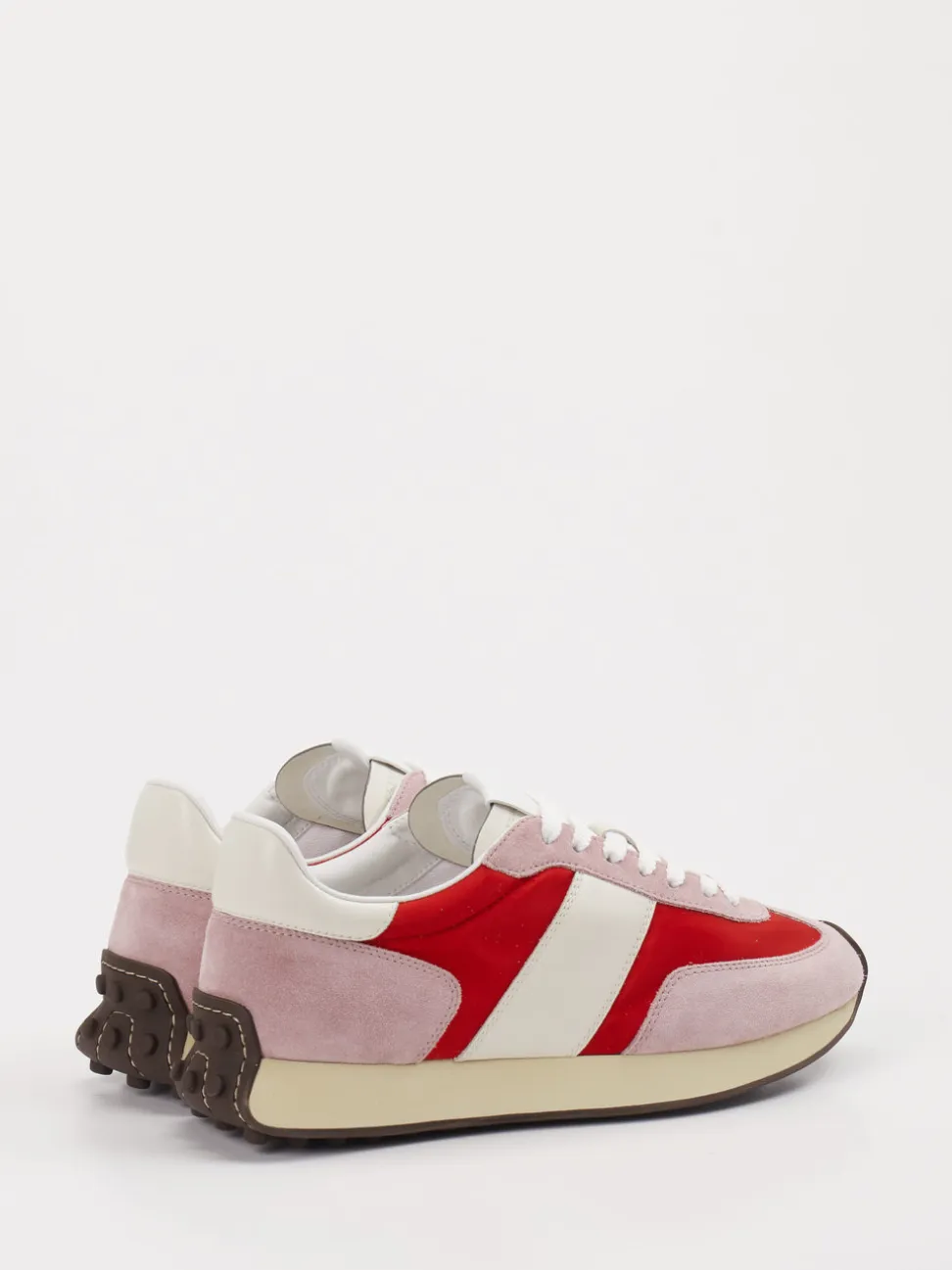 Tod's – Sneaker aus Veloursleder und Textil Rosé