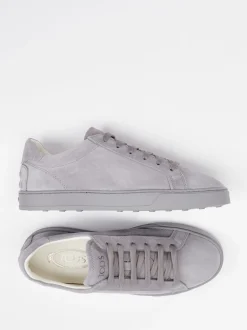 Tod's – Sneaker aus Veloursleder grau