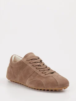 Tod's – Sneaker aus Veloursleder in Taupe