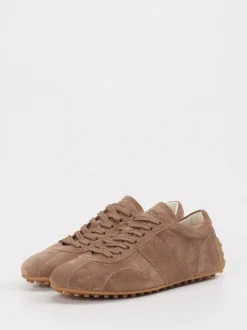 Tod's – Sneaker aus Veloursleder in Taupe