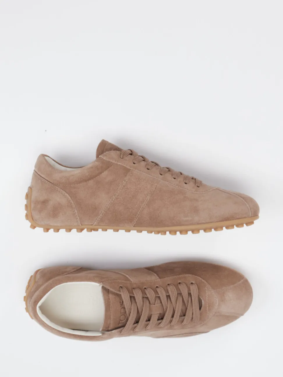 Tod's – Sneaker aus Veloursleder in Taupe