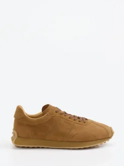 Tod's – Sneaker aus Veloursleder in Cognacbraun