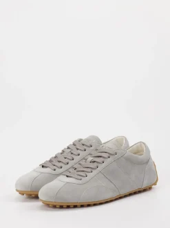 Tod's – Sneaker aus Veloursleder hellgrau