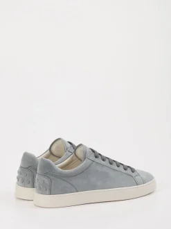 Tod's – Sneaker aus Veloursleder in Taubenblau
