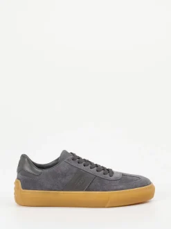 Tod's – Sneaker aus Veloursleder anthrazit