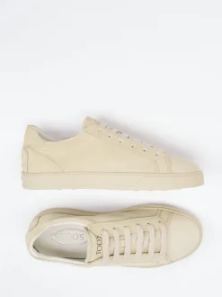 Tod's – Sneaker aus Veloursleder beige