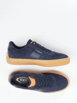 Tod's – Sneaker aus Veloursleder dunkelblau