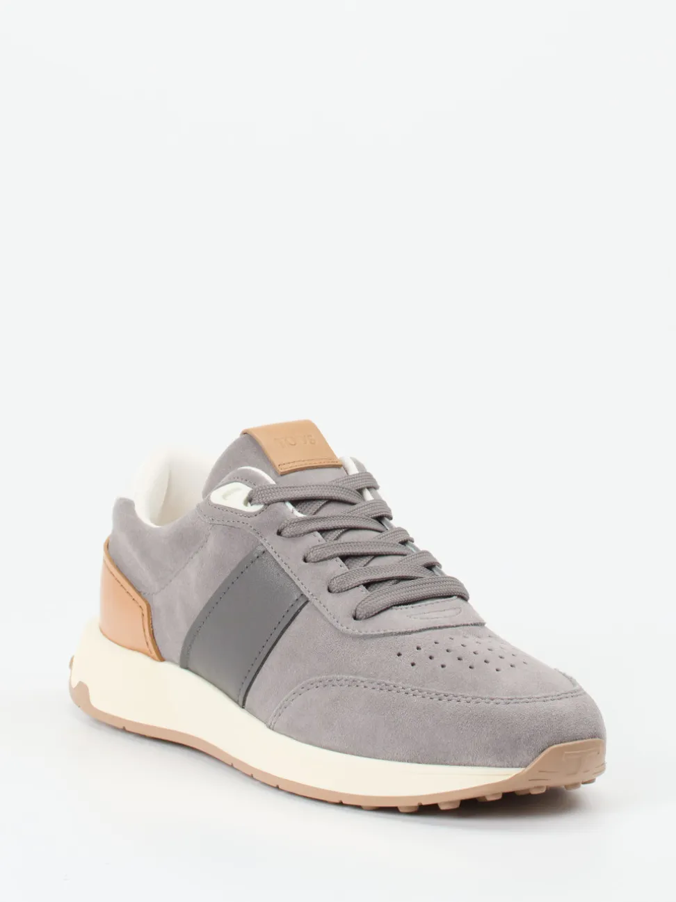 Tod's – Sneaker aus Veloursleder in Grau