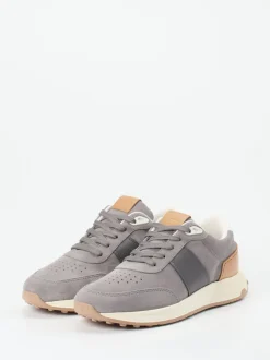 Tod's – Sneaker aus Veloursleder in Grau