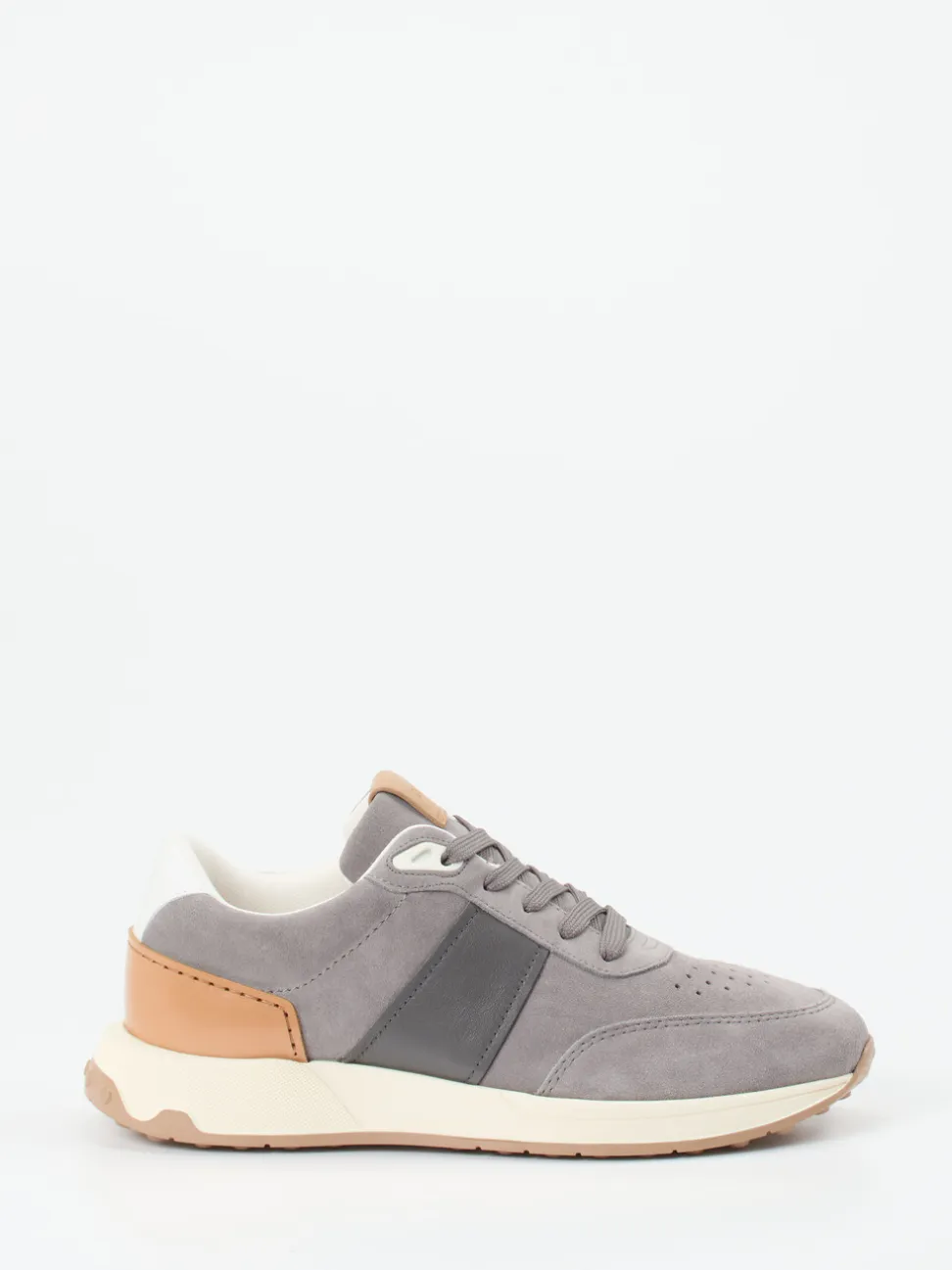 Tod's – Sneaker aus Veloursleder in Grau