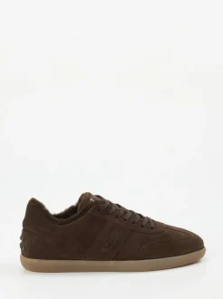 Tod's – Sneaker aus Veloursleder mit Lammfellfutter