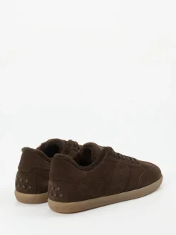 Tod's – Sneaker aus Veloursleder mit Lammfellfutter