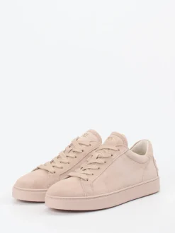 Tod's – Sneaker aus Veloursleder in Beige