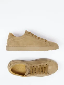 Tod's – Sneaker aus Veloursleder sandbeige
