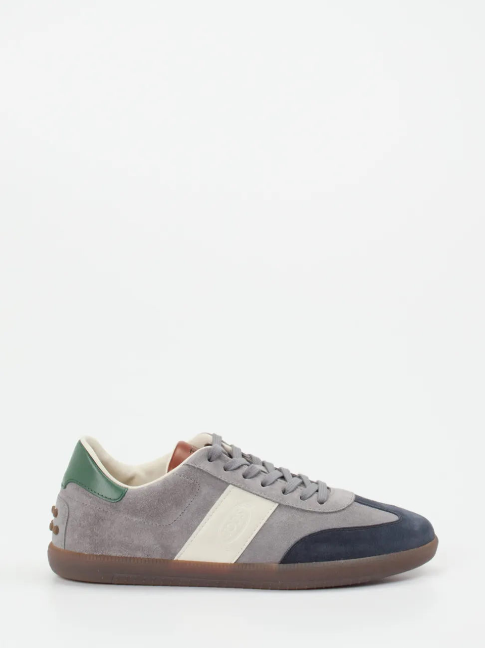 Tod's – Sneaker aus Veloursleder in Hellgrau