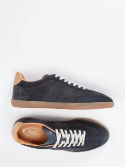 Tod's – Sneaker aus Veloursleder dunkelblau