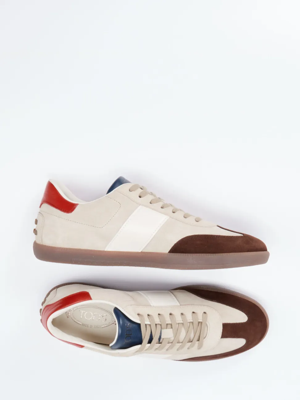Tod's – Sneaker aus Veloursleder in Beige