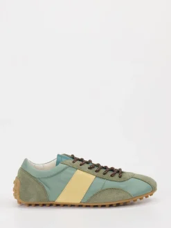 Tod's – Sneaker aus Veloursleder in Salbeigrün