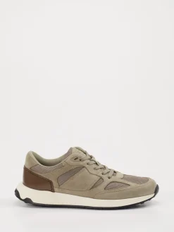 Tod's – Sneaker aus Velour/Textil in Sandbeige
