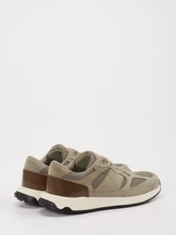 Tod's – Sneaker aus Velour/Textil in Sandbeige