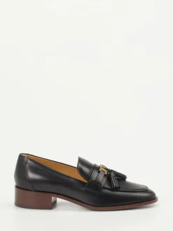 Tod's – Tassel Loafer aus glänzendem Kalbleder Schwarz