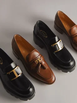 Tod's – Tassel Loafer aus Kalbleder braun