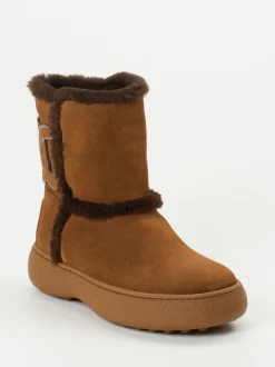 Tod's – Winterboots aus Veloursleder kastanienbraun