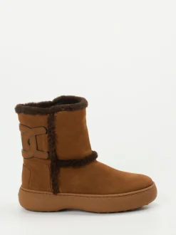 Tod's – Winterboots aus Veloursleder kastanienbraun