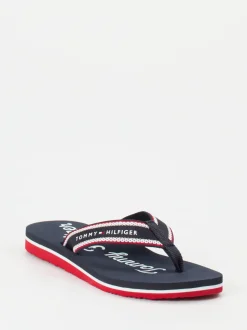 Tommy Hilfiger – Zehentrenner aus Textil Dunkelblau