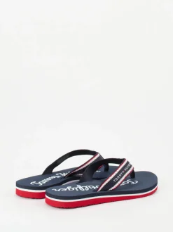 Tommy Hilfiger – Zehentrenner aus Textil Dunkelblau