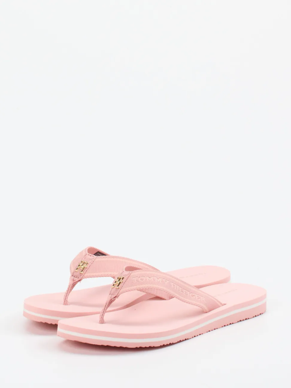 Tommy Hilfiger – Zehentrenner aus Textil in Rosa