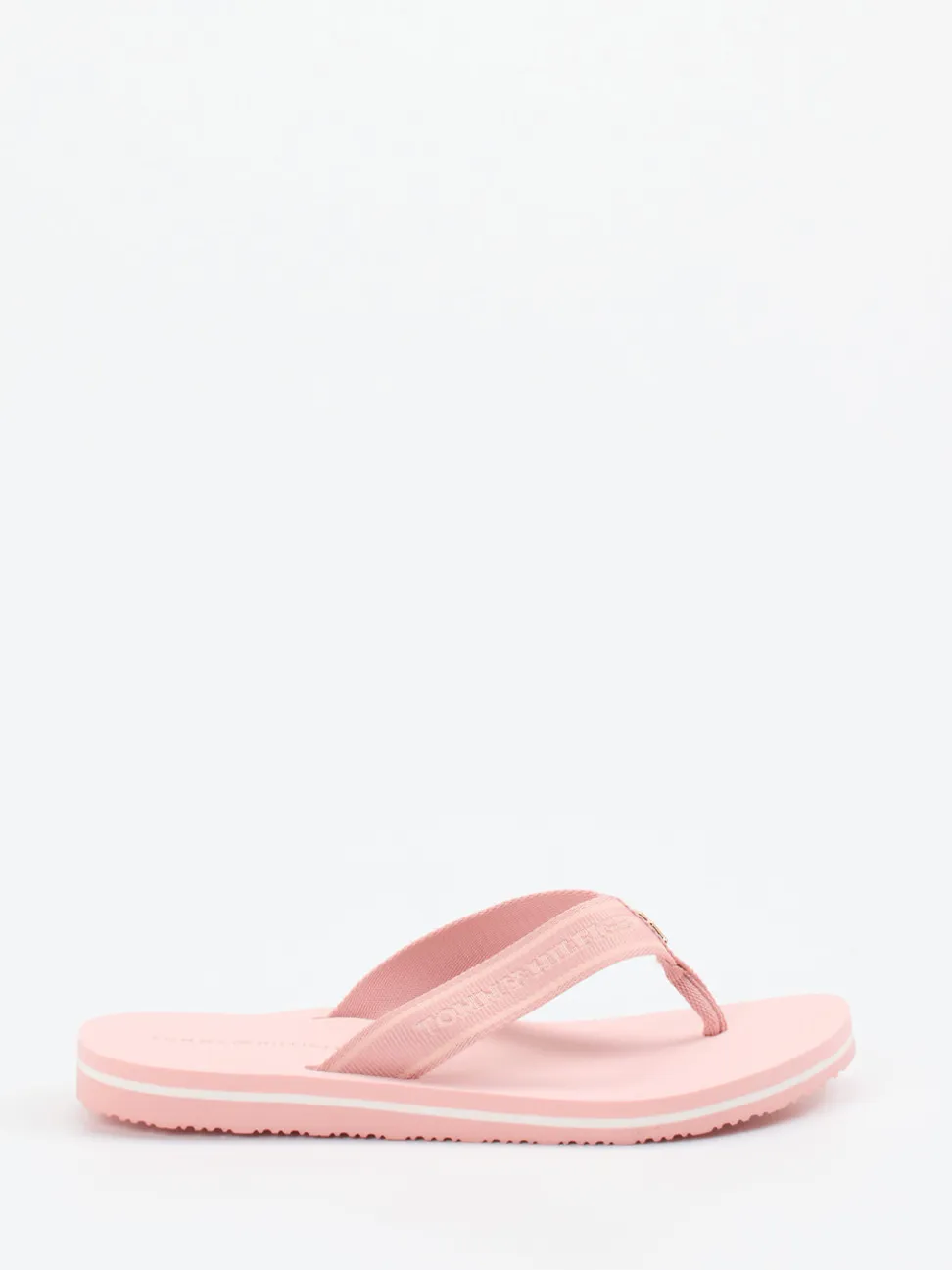 Tommy Hilfiger – Zehentrenner aus Textil in Rosa