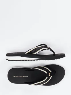 Tommy Hilfiger – Zehentrenner aus Textil Schwarz