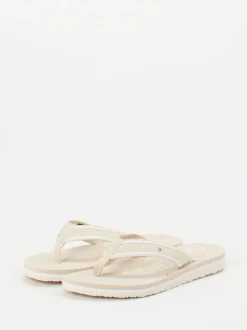 Tommy Hilfiger – Zehentrenner aus Textil in Beige