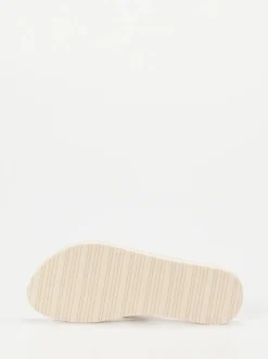 Tommy Hilfiger – Zehentrenner aus Textil in Beige
