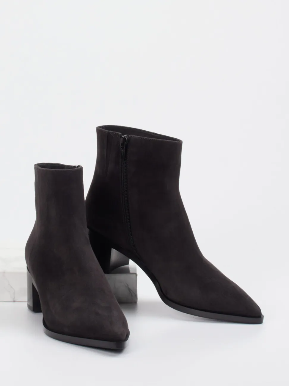 Truman's – Ankle Boots aus Veloursleder anthrazit