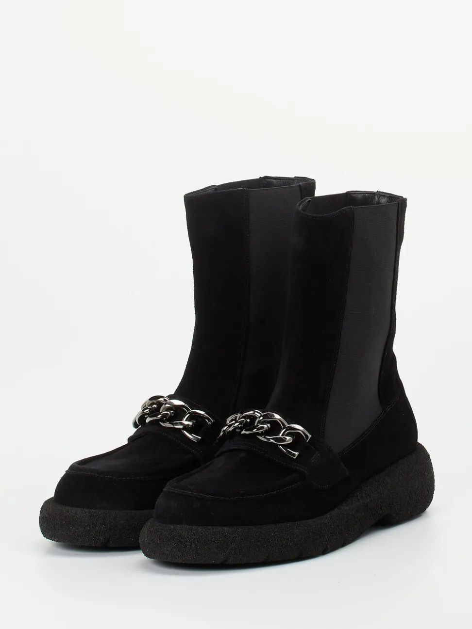 Truman's – Chelsea Boots aus Veloursleder Schwarz