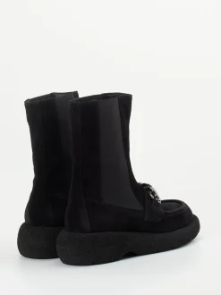 Truman's – Chelsea Boots aus Veloursleder Schwarz