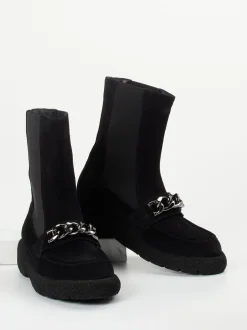 Truman's – Chelsea Boots aus Veloursleder Schwarz
