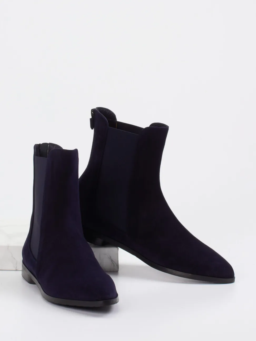 Truman's – Chelsea Boots aus Veloursleder Dunkelblau