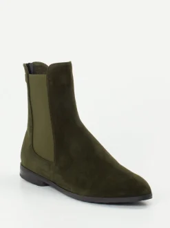 Truman's – Chelsea Boots aus Veloursleder olivgrün