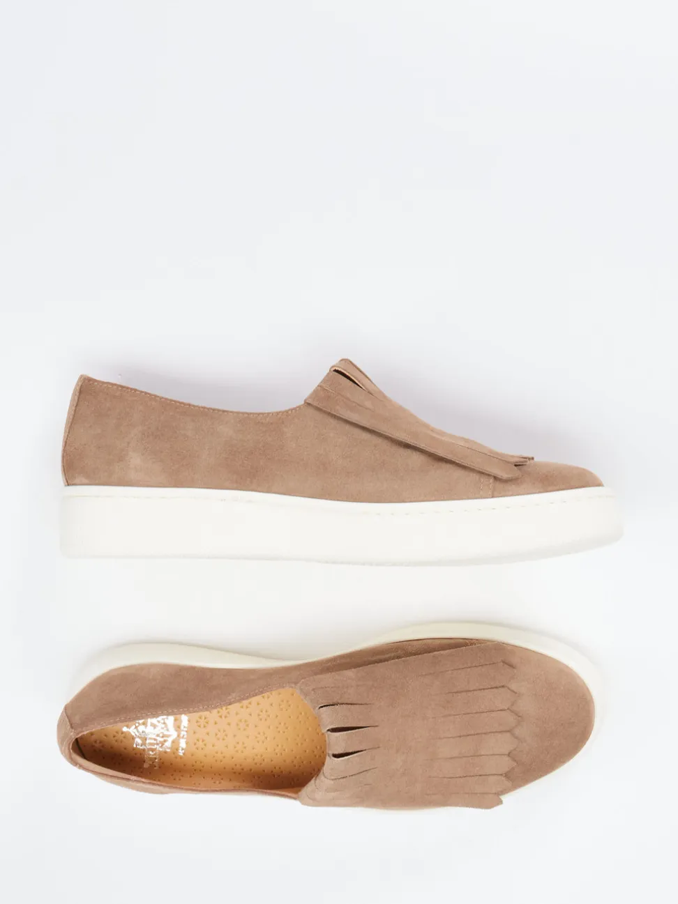 Truman's – Fransen-Loafer aus Veloursleder Sandbraun