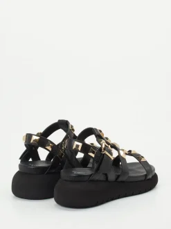 Truman's – Keilsandalette aus Hirschleder Schwarz