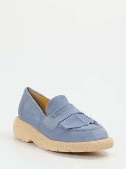 Truman's – Loafer aus Veloursleder in Pastellblau
